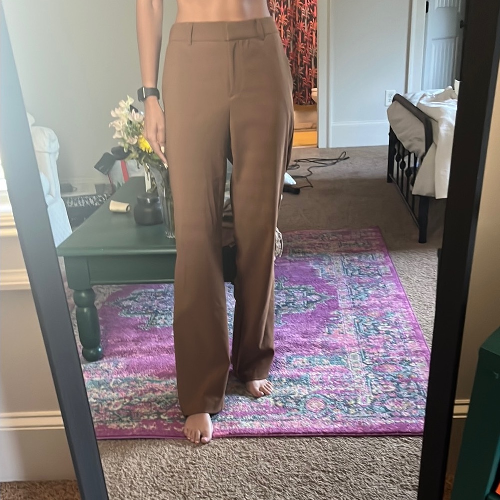 Brown straight leg slacks